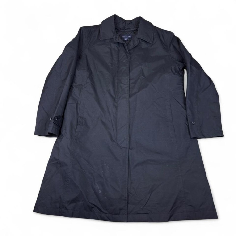 Lands End Coat Womens M Black Insulated Long Winter Jacket Parka